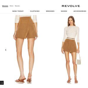 Vince Womens Brown High-Waisted Cotton-Blend Faille Tailored Shorts Size 4